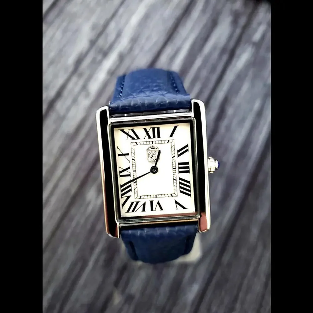 Pierre Lucerne 1888 Tank Swiss Inspired Mens Watch‎ Blue